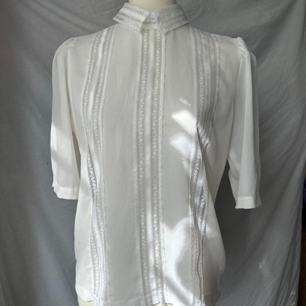 White vintage Edwardian style blouse